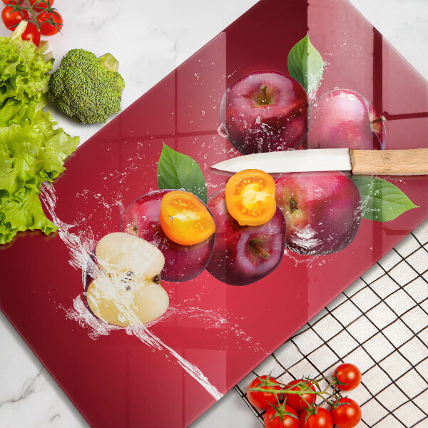 Skleněné krájecí prkénko Šťavnatá jablka ve vodě