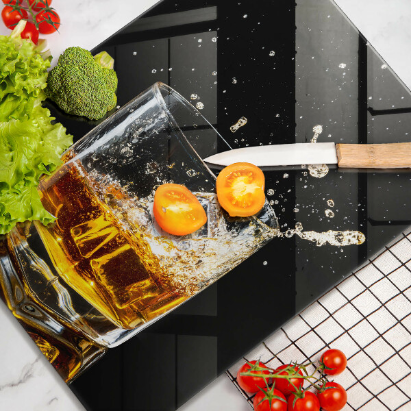 Skleněné krájecí prkénko Sklenka whisky