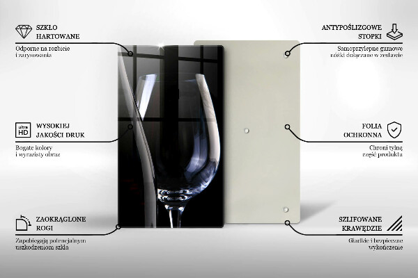 Skleněné krájecí prkénko Sklenice a láhev