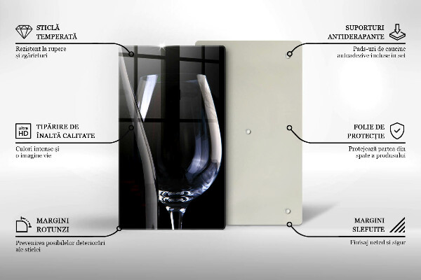 Skleněné krájecí prkénko Sklenice a láhev