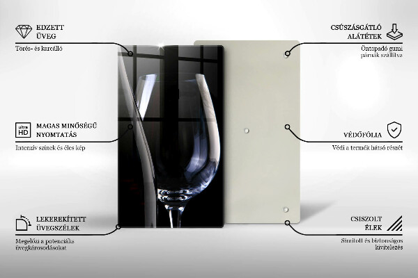 Skleněné krájecí prkénko Sklenice a láhev