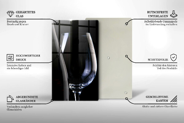 Skleněné krájecí prkénko Sklenice a láhev