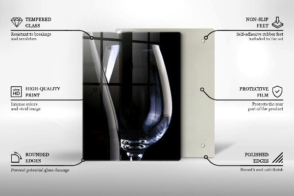 Skleněné krájecí prkénko Sklenice a láhev