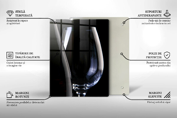 Skleněné krájecí prkénko Sklenice a láhev