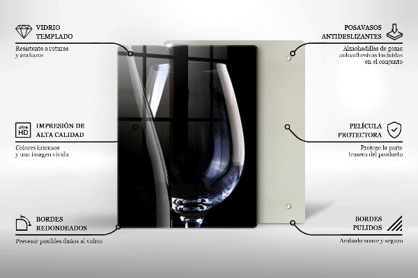 Skleněné krájecí prkénko Sklenice a láhev