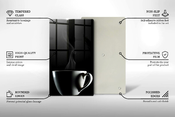 Skleněná krájecí deska Šálek čaje