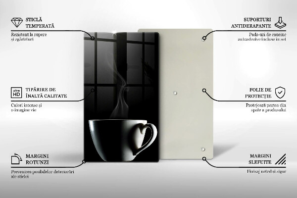 Skleněná krájecí deska Šálek čaje