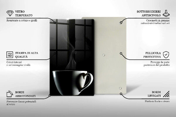 Skleněná krájecí deska Šálek čaje