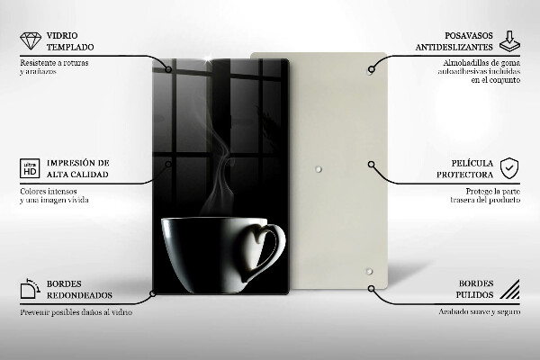 Skleněná krájecí deska Šálek čaje