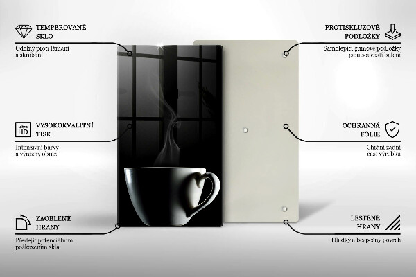 Skleněná krájecí deska Šálek čaje