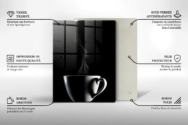 Skleněná krájecí deska Šálek čaje