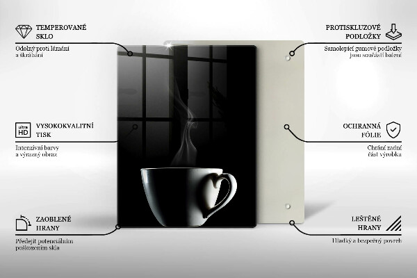 Skleněná krájecí deska Šálek čaje