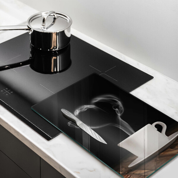 Skleněná krájecí deska Srdce šálku kávy