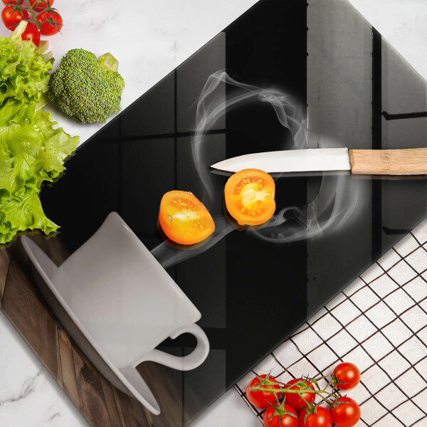 Skleněná krájecí deska Srdce šálku kávy