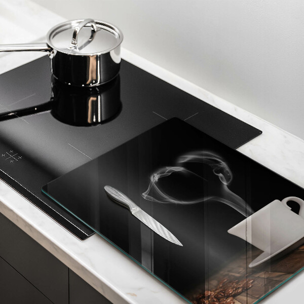 Skleněná krájecí deska Srdce šálku kávy