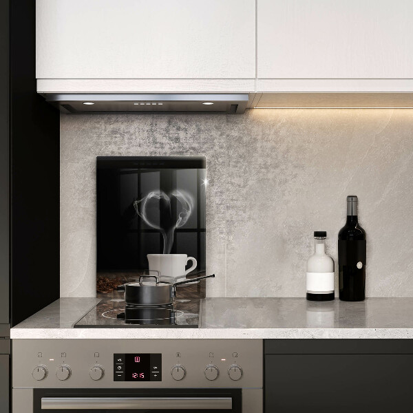 Skleněná krájecí deska Srdce šálku kávy