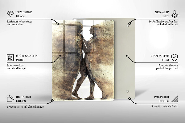 Skleněná krájecí deska Těla zamilovaných lidí