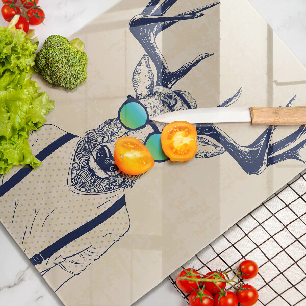 Skleněná krájecí deska Jelen muž ilustrace