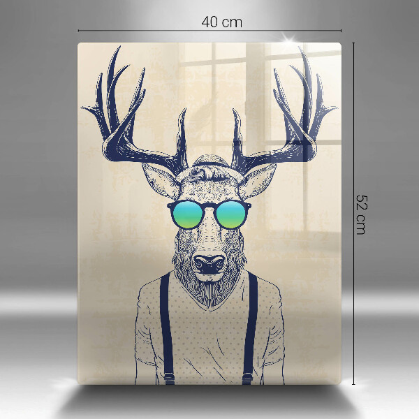 Skleněná krájecí deska Jelen muž ilustrace