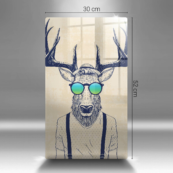 Skleněná krájecí deska Jelen muž ilustrace