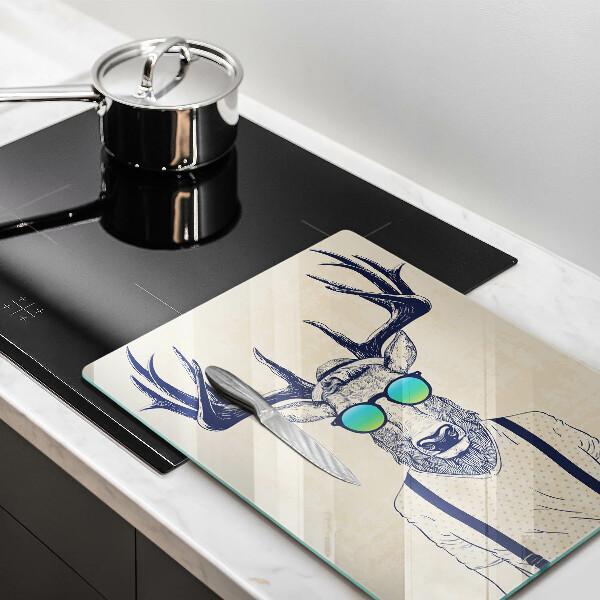 Skleněná krájecí deska Jelen muž ilustrace