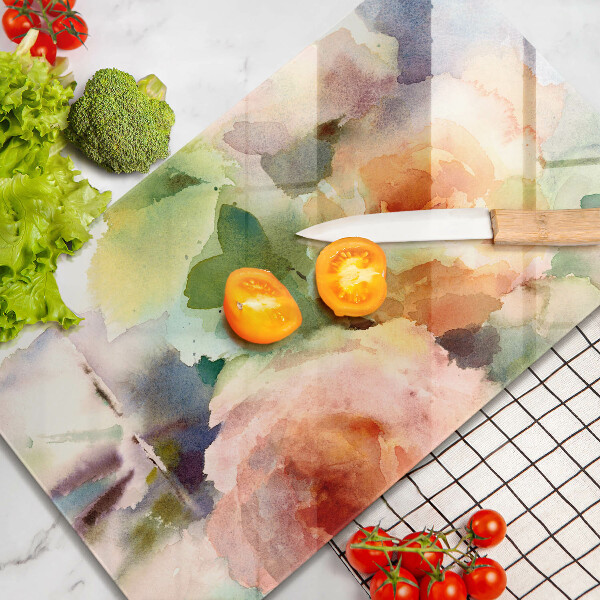 Skleněné krájecí prkénko Malované květiny