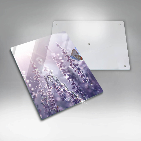 Skleněná krájecí deska Divoké květiny a motýl