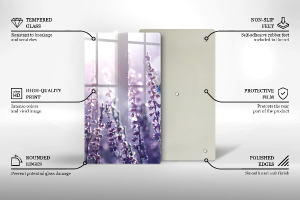 Skleněná krájecí deska Divoké květiny a motýl