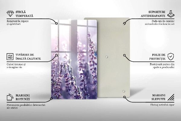 Skleněná krájecí deska Divoké květiny a motýl