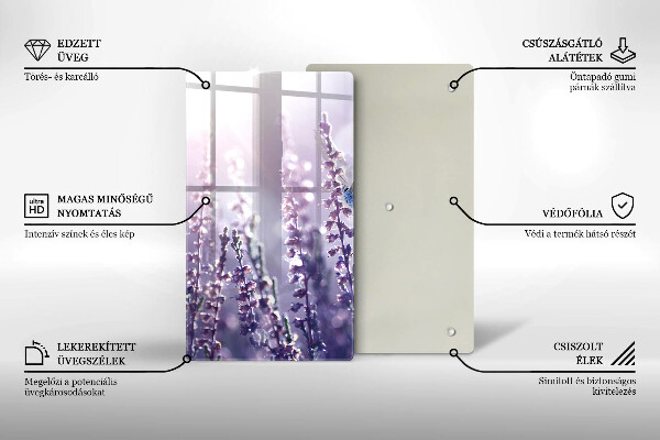 Skleněná krájecí deska Divoké květiny a motýl