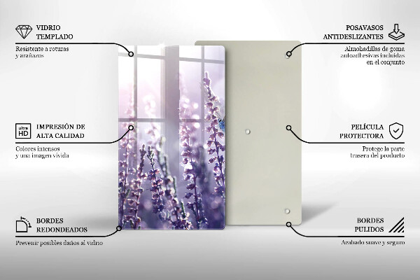 Skleněná krájecí deska Divoké květiny a motýl