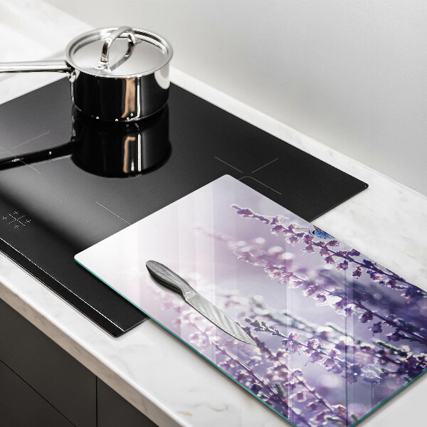 Skleněná krájecí deska Divoké květiny a motýl