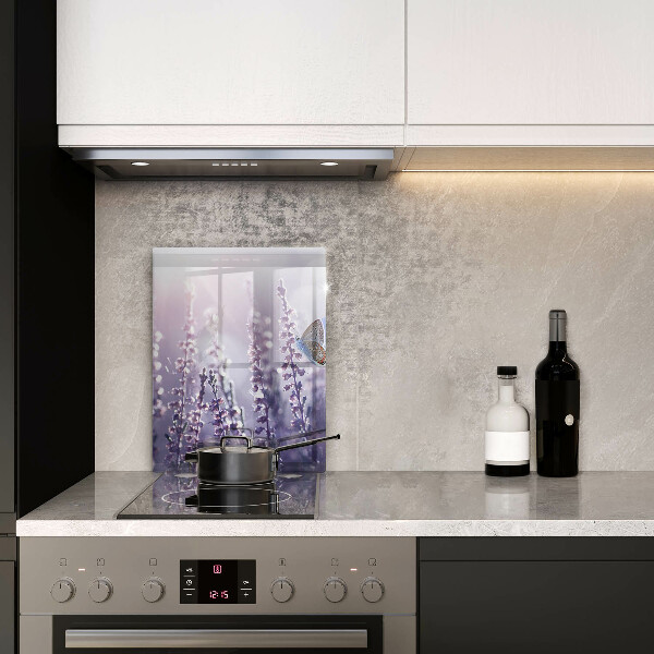 Skleněná krájecí deska Divoké květiny a motýl