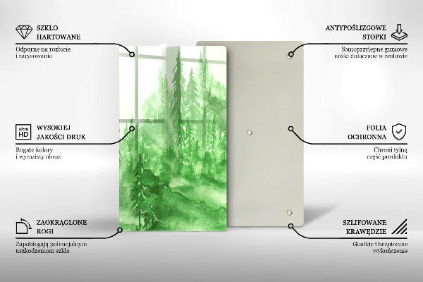 Skleněná krájecí deska Malovaný les