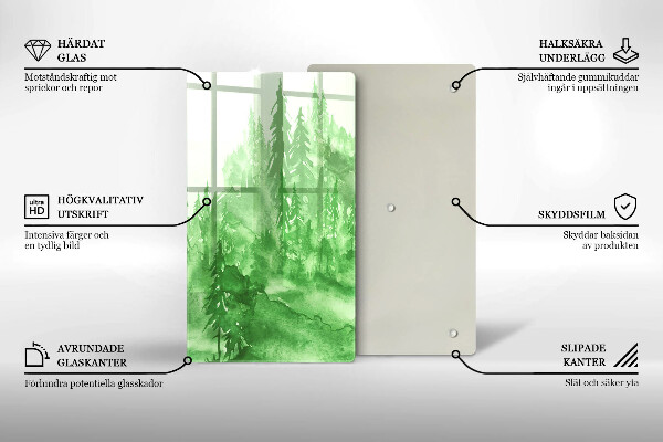 Skleněná krájecí deska Malovaný les