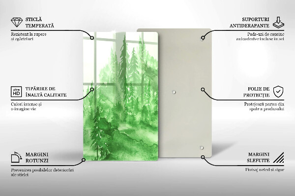 Skleněná krájecí deska Malovaný les