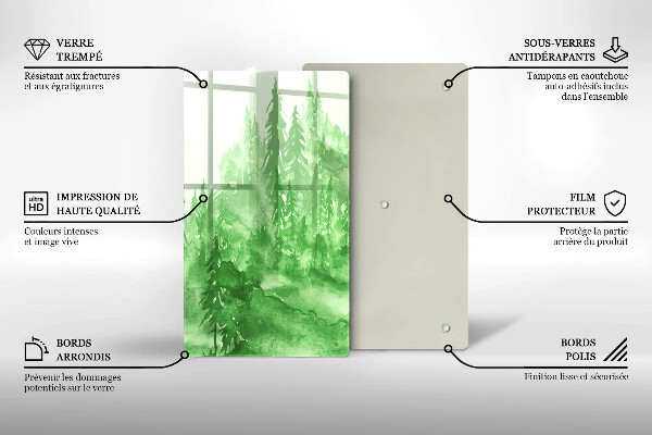 Skleněná krájecí deska Malovaný les