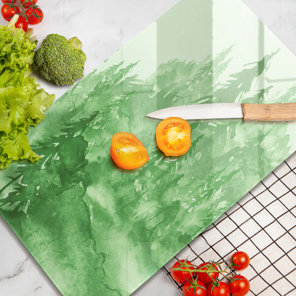 Skleněná krájecí deska Malovaný les