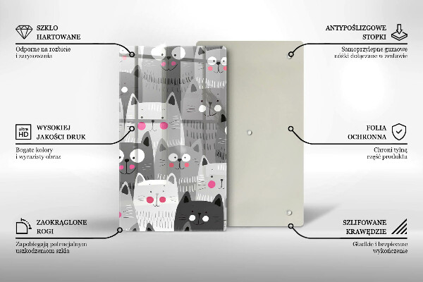 Skleněná krájecí deska Ilustrace kočky