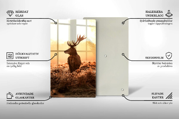 Skleněná krájecí deska Jelen v poli