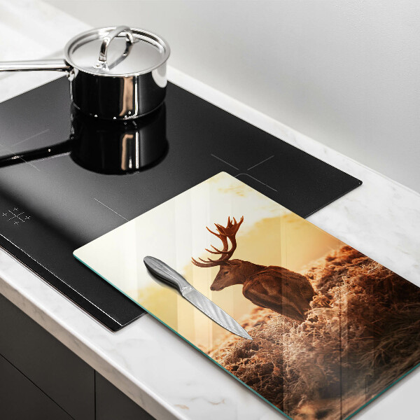 Skleněná krájecí deska Jelen v poli