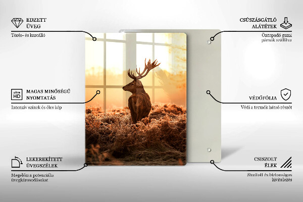 Skleněná krájecí deska Jelen v poli