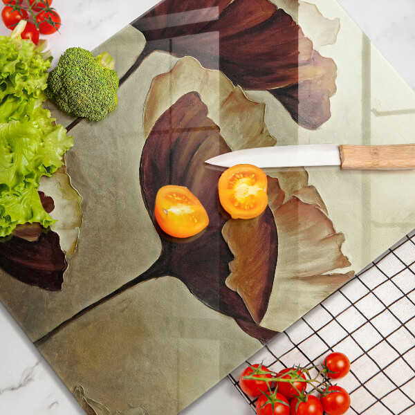 Skleněná krájecí deska Malované boho květiny