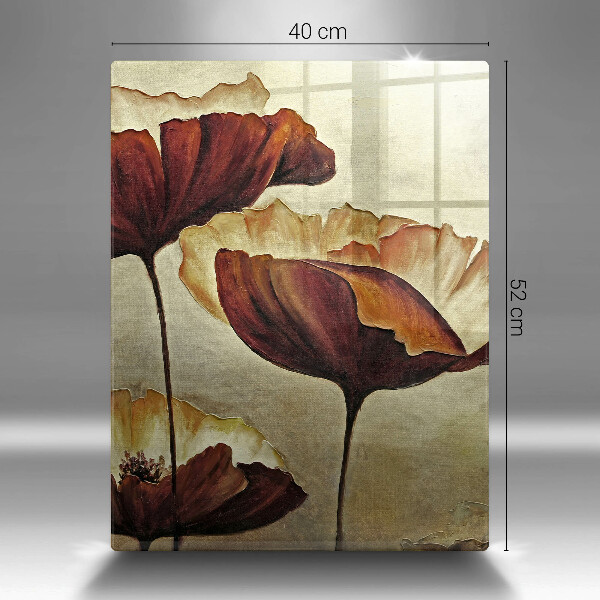 Skleněná krájecí deska Malované boho květiny