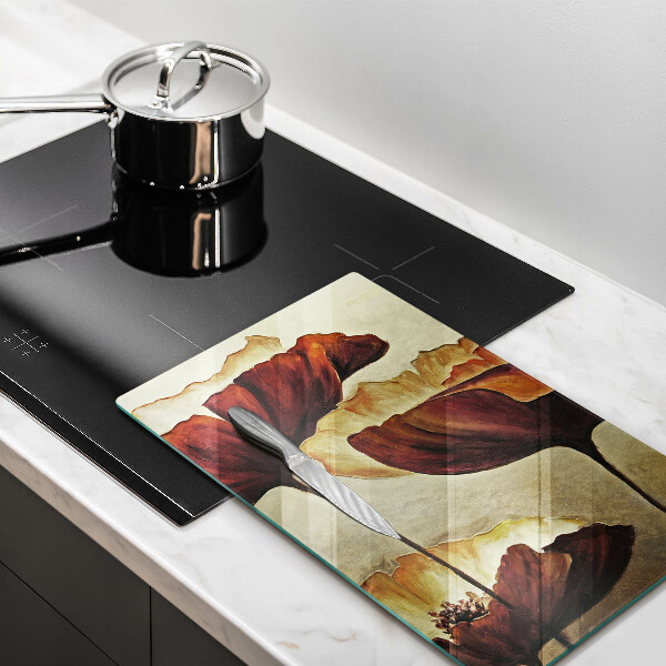 Skleněná krájecí deska Malované boho květiny