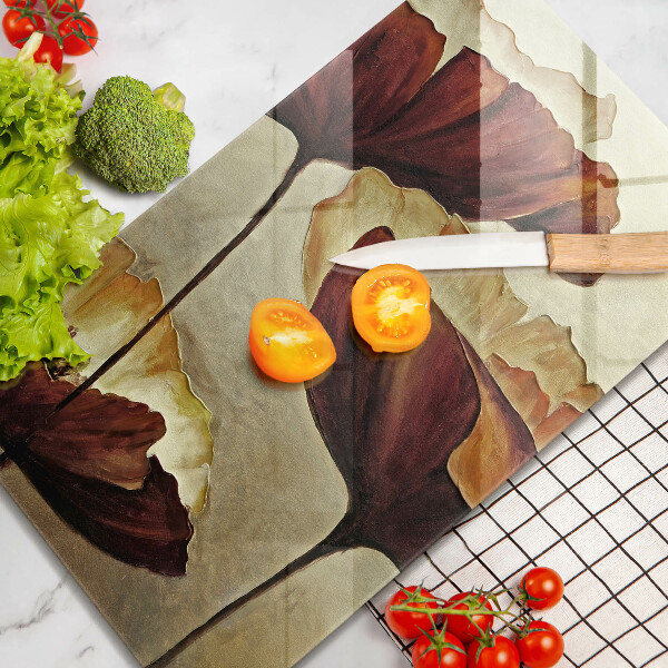 Skleněná krájecí deska Malované boho květiny