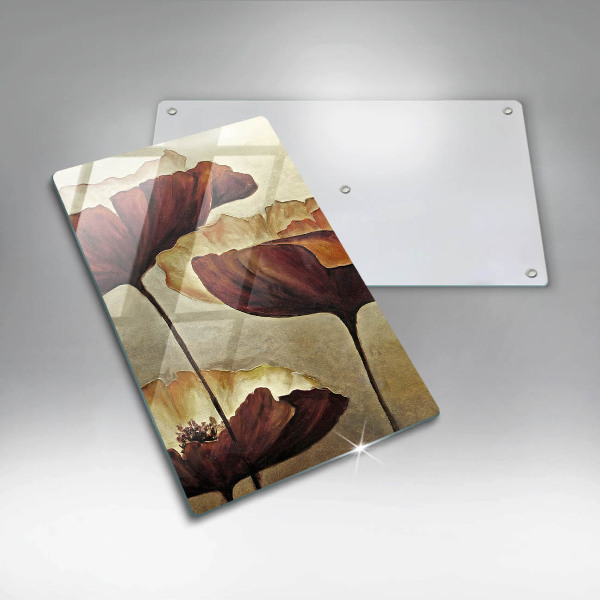 Skleněná krájecí deska Malované boho květiny