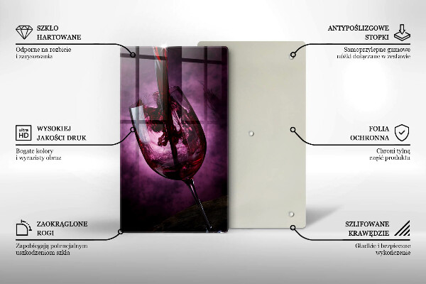 Skleněná krájecí deska Sklenice vína