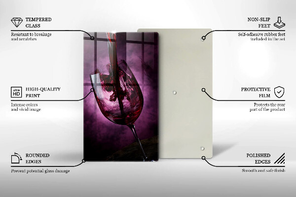 Skleněná krájecí deska Sklenice vína