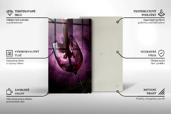 Skleněná krájecí deska Sklenice vína
